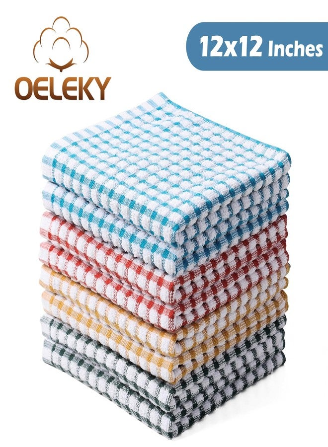 Oeleky 100% Cotton Kitchen Dish Cloths for Washing Dishes, 12x12 Inches Dish Rags, Absorbent Kitchen Cloths Pack of 8, Quick Drying Cleaning Cloths - Image 2